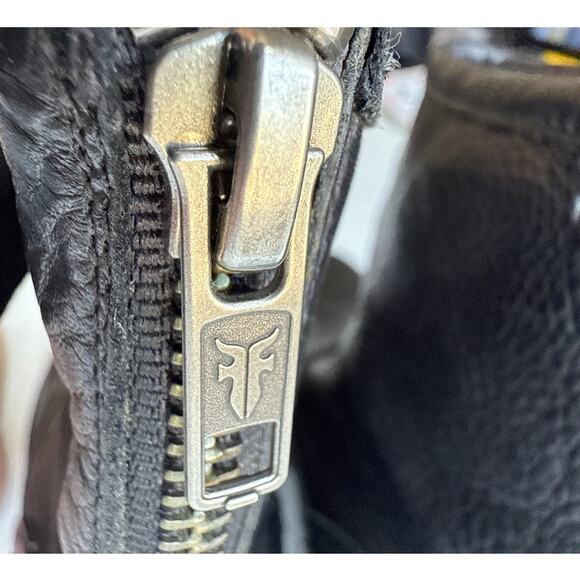 FRYE Pippa Black Leather Buckle Moto Short Boots Women’s Size 6 - Picture 6 of 9